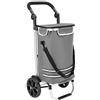 MONZANA Carrello della Spesa 3in1 56L fino a 50 kg Borsa Pieghevole Rimovibile Carrellino Portaspesa Trolley Grigio