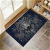 MLSOWM Zerbino di Benvenuto, 50x80 cm Tappetino Testa Di Lupo Antiscivolo Lavabile Zerbino Trappola Sporco Vortice In Filigrana Tappeto d'Ingresso Assorbente per Patio, Veranda, Bagno, Blu Scuro