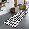 Siunwdiy Bianco e Nero Tappeto da Cucina 3 Metri Antiscivolo, Moderno Tappeto Passatoia Lavabile Tappeti Runner per Corridoio Lungo Tappeto per Cucina, Entrata, Ingresso, Soggiorno,40X300CM