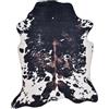 Gino Falcone Tappeto in pelle di mucca | Pelle sintetica, imitazione di pelle bovina, motivo di mucca, forma di pelle | 150 x 190 cm | Nero/Bianco Emilia