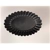 LA CASA DI EVA Stampi per Pasticciotti Ovali con Bordo Ricci, Nero, Set da 12 Pezzi, Antiaderenti per Crostatine e Brioche 11 cm