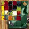ARUGYTEI Tappeto quadrato, multicolore, giallo senape, verde, rosso, Tappeti moderni Design camera da letto Soggiorno, decorazione domestica Salotto, Sala giochi, Sala riunioni, multicolor,160 x 160 cm