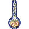 Sicilia Bedda - Poggiamestolo in Ceramica di Caltagirone - Prodotto Artigianale Costruito e Dipinto a Mano (Melograno Fiori)