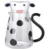 Generic Brocca per l'acqua in vetro di mucca - Brocca per acqua decorativa per il latte, brocca moderna in vetro per mucca | Decorazione leggera per l'acqua in stile fattoria, accessorio unico per bevande dal