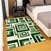 AUWUUA Tappeto geometrico lavabile verde 100x180 cm per ingresso camera da letto, moderno, semplice, morbido, antiscivolo, per interni, soggiorno, cucina, sala da pranzo, tappeti da corridoio
