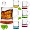 PLATINUX Bicchieri da shot con manico set 2cl 6 pezzi party bicchieri da festa in vetro mini boccale di birra pin pin liquore