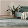 benuta Basic Tappeto salotto Furry - Verde 80x150 cm - Soffice salotto - Retro antiscivolo - Lavabile - Compatibile con riscaldamento pavimento