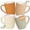 matches21 HOME & HOBBY Set di 4 tazze da caffè in arancione, beige, crema, grigio, moderno, set da 300 ml in ceramica con struttura, eccezionali tazze da caffè, lavabili in lavastoviglie, utilizzabili in microonde, un bel