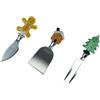 BRANDANI 84519 Coltelli Formaggio Christmas Set 3 Pezzi Vetro/Inox