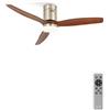 CREATE / WINDCALM NATURAL WOOD M/Ventilatore da soffitto con luce nichel pale legno scuro e telecomando / 40W, Temporizzatore, Ø132 cm, 6 velocità, 3 temperature di luce, funzione estate-inverno