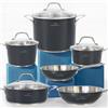 HOMICHEF Set di pentole in acciaio inox senza nichel da 10 pezzi Grigio navy Set di pentole e padelle salutari Induzione atossiche
