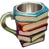 Generico Painted Book Mug Resin,3D Reading Milk Cup | Resin Book Stack Water Drinking Containers for Coffee Tea, Multifunctional Beer Cups