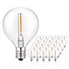 Yohencin - Confezione da 25 lampadine a LED a bassa tensione, 3 W, luce bianca calda, E12, 3 V, a 360 angolari, per luci solari a globo G40, illuminazione per esterni