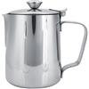 Uadme Brocca per Schiumare il Latte,350ML Bricco per Schiuma da Latte,Lattiera Acciaio Inossidabile,Tazza per Schiumare con Coperchio per Caffè Espresso Cappuccino