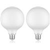 ledscom.de 2x lampadina LED E27, G125, bianco caldo (2700 K), 4 W, 550lm, vetro smerigliato extra opaco