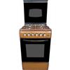 Lar.el LAREL Cucina a Gas 50x50 Marrone con Forno Elettrico Grill - Coperchio in Vetro - Libera Installazione - GPL/METANO- Smaltata