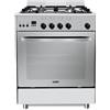 Samet, Cucina a Gas 4 Fuochi 60x60 cm, con Forno a Gas e Grill Elettrico, Classe A, in Acciaio Inox, Accessori Inclusi, Modello Stromboli