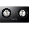 YINMAN Fornello A Gas 2 Fuochi, Fornello A Gas In Rame Fuso Con Vetro Temperato, Fornello Di Conversione GN/GPL Con Protezione Antincendio, For Casa, Camper, Campeggio, 5,2KW/5,2KW(NG)