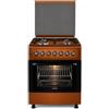 Lar.el CUCINA LAREL 60X60 4 FUOCHI ACC. ELET FORNO ELETTRICO VENTILATO MARRONE GRIGLIE GHISA