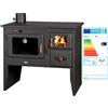 CasaNovae24 Prity 2P41 - Forno a legna con 2 fornelli, apertura a sinistra, porta sinistra, certificato CE, doppio piano cottura in fattoria