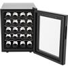 Hadwigger Frigorifero per vino, 20 bottiglie, 48 l, 12-18 °C, con display LED, porta in vetro, anti-UV, silenzioso