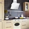 GURARI Fornello GCH E 612 Cr r + GCH D 268 WH 6 Prime, fornello a vetroceramika retrò 60 cm, fornello da cucina, 60 L, crema + cappa da cucina, vetro bianco scarico aria/circolazione aria