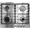 Gurari GCH FB 604 Piano Cottura a Gas 60 cm in Acciaio Inox | Fornelli a Gas da Incasso 4 Fuochi | Acciaio Inox Nero, Griglie in Ghisa, Accensione Elettronica