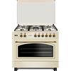 LAR.EL Cucina da 90x60 Rustica Tutto Forno Elettrico 5 Fuochi Accensione Elettrica valvole di sicurezza STOP GAS Metano o GPL Griglie in Ghisa CUC.L90ER