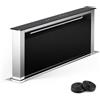 KLARSTEIN Cappa aspirante Klarstein 75 cm, cappa aspirante da cucina a scomparsa, cappa aspirante da cucina a ricircolo 2 in 1, portata d'aria 576 m³/h, cappa aspirante con luce LED e pannello touch, nero