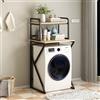 Nordivo Piano 3 Lavatrice Scaffale,Tamburo Lavastoviglie Ripiano Di Stoccaggio,Mobile Sopra Lavatrice,Colonna Lavatrice Asciugatrice,Per Bagno, Lavanderia(Black/brown,150cm/59.5in)