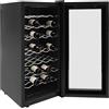 Mermajestic Frigorifero per vino, 32 bottiglie, 78 litri, piccolo frigorifero con porta in vetro, illuminazione a LED, con regolazione della temperatura 12-18°C