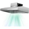 ZPRMMN Cappa Da Cucina, Aspiratore For Cucina Con Filtro Antigrasso In Alluminio Lavabile In Lavastoviglie, Flusso D'aria 4000-20000（m3/h）, LED, Controlli Touch Cappe Da Cucina, Cappe Con Ventola In Acciaio
