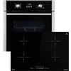 KKT KOLBE Cucina: 60cm Forno da incasso BO8805SS + 77cm Piano Cottura Induzione IH87704RL | Griglia | Aria calda | Timer automatico | 2 volte Vetri per l'isolamento termico | Blocco bambini | SET8805IH877RL