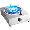 YINMAN Fornello a Gas 1 Bruciatore, Potenza di Fuoco 5,2 kW, Portapentola Interamente in Rame in Acciaio Inossidabile, Fornello di Conversione da Gas Naturale a Gas Liquefatto, con Protezione Spegnimento(NG)