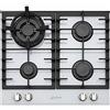 Kaiser Chef - Piano cottura a gas bianco di lusso 60 cm, per auto, fornello a gas, in vetro bianco, 4 bruciatori di alta qualità, 3,8 kW, vetro bianco, piano cottura a gas naturale e gas propano