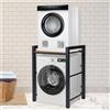 AYDFUORT Supporto Asciugatrice Sopra Lavatrice, Mobile Lavatrice Asciugatrice 3 Regolabili in Altezza, Scaffale Lavatrice Portata 350 kg, Base Per Lavatrice Ideale Per Bagno (Nero, 75x65x105cm)