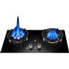 Generic Cucina A Gas A Doppio Bruciatore, Vetro Temperato A 9 Cavità E Fuoco Potente, Bruciatore Wok Da 5,2 KW Con Funzione Di Protezione Da Spegnimento Fiamma(NG)