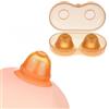 Generic 1 coppia di succhiatori di capezzoli per la pressione, giocattoli del capezzolo per le donne, correttore del capezzolo in silicone morbido (Amber)