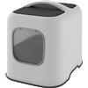 Rotho MyPet Biala - Lettiera per gatti con cappuccio e pala, in plastica riciclata, colore: Bianco/Antracite