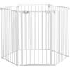 PawHut Cancellino per Cani Taglia Media Pieghevole con Doppia Chiusura di Sicurezza, Cancelletto di Sicurezza Modulabile in Metallo e Plastica, 123x102x90 cm, Bianco