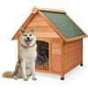 AQPET Cuccia per Cani in Legno XL/XXL da Esterno con Tetto Spiovente Impermeabile e Tenda Termica, Casetta Cane Isolata per Interno ed Esterno, Resistente alle Intemperie, 91x126x104h cm