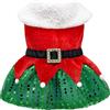 Tealots - Vestito natalizio per cane, adorabile gonna, costume natalizio per animali domestici, Babbo Natale, abiti scintillanti con paillettes, per cuccioli, festività di Natale, travestimento