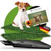 PFOTENWUNDER® Lettiera per cani + 2x EASY-WASH-Prato Sintetico, 63x50 cm, toilette per cani e Cuccioli di piccola e grande taglia, 100% erba ferma e Sintetica, Animali Domestici Tappetino WC
