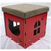 Pet's Solution Cuccia Gatto Legno tiragraffi Interno Pouf (Rosso M)