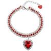 Generic Collare con diamanti per gatto, collana regolabile in cristallo, collari per cuccioli di gattino (20-27 cm, rosso)