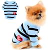 PAIDEFUL Camicie per Cani a Righe per Cani di Piccola Taglia Media Gatti Gilet Tee con Cuore Rosso Canottiere Cucciolo Chihuahua Yorkie Vestiti Magliette Animali Domestici Estate Usura Quotidiana