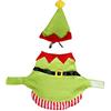 Holibanna Costume da Elfo per Cani 2 Pezzi con Cappello Santa 2020 Vestito da Elfo Natalizio per Cuccioli Gattini Cani di Piccola Taglia Animali Domestici