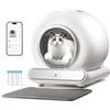 GESEILAY Lettiera Gatto Autopulente, Lettiera Automatica per Gatti, Capacità 65 Litri + 9 Litri, Rimozione Efficiente Degli Odori Sgradevoli, Controllo app, Lettiera Gatto Automatica Più Gatti