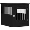 vidaXL Gabbia Cani Arredamento Nera 64,5x80x71cm Legno Multistrato