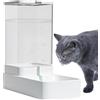 Fabixoin Dispenser d'Acqua Automatico per Cani e Gatti - Set Mangiatoia per Animali Domestici, Alimentatore a Gravità 3,8 L